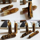 Artificial Natural Yellow Citrine Quartz Crystal Rough Polished Point Colum I2D8