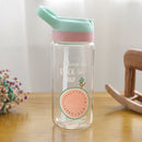 500Ml Portable Glass Water Bottle with Straw Leak-Proof Cute Sport Bottles