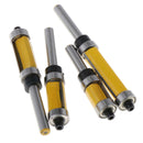 4pcs 1/4'' Shank Flush Trim Pattern Router Bit Set with Bearing Template Router