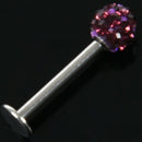 Cool Crystal Gem Steel Micro Labret Piercing Stud for Lip / Tragus / Ear Pi R8I1