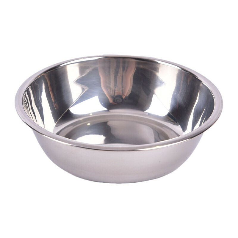 Pet Dog Double Feeder Bowl Stainless Steel Silicone Mat Food Water Bowl SetSEAU