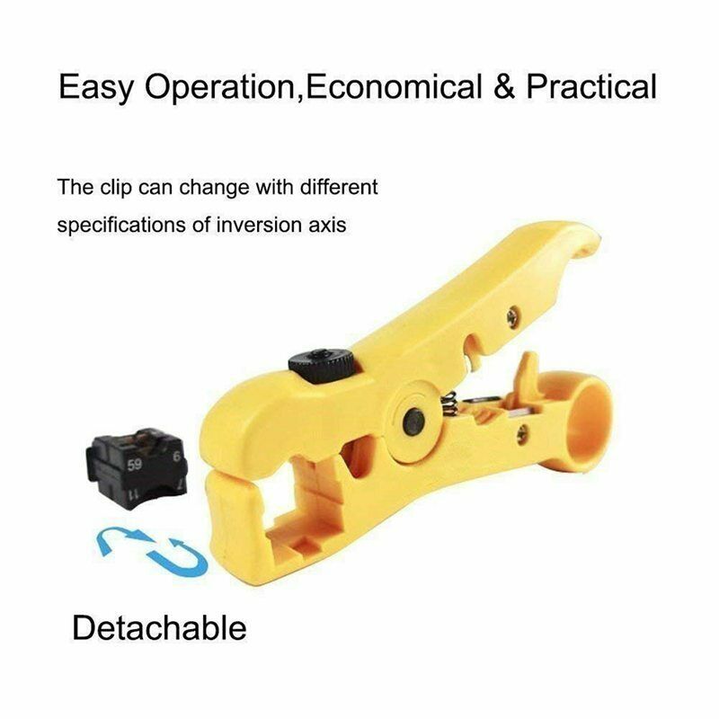 Compression Tool Coax Cable Crimper Kit Adjustable Rg6 Rg59 Rg11 75-5 75-7  E6Z4