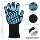1X(Extreme Heat Resistant Bbq Gloves, Kitchen Oven Mitts - Flexible Oven Gl