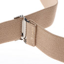 Men's Y-Shaped Adjustable Suspenders 4 Metal Clips, Elastic Straps Khaki