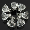 12pcs Acrylic Crystal Door Drawer Knob Pull Handle Cabinet Cupboard Clear F1X4