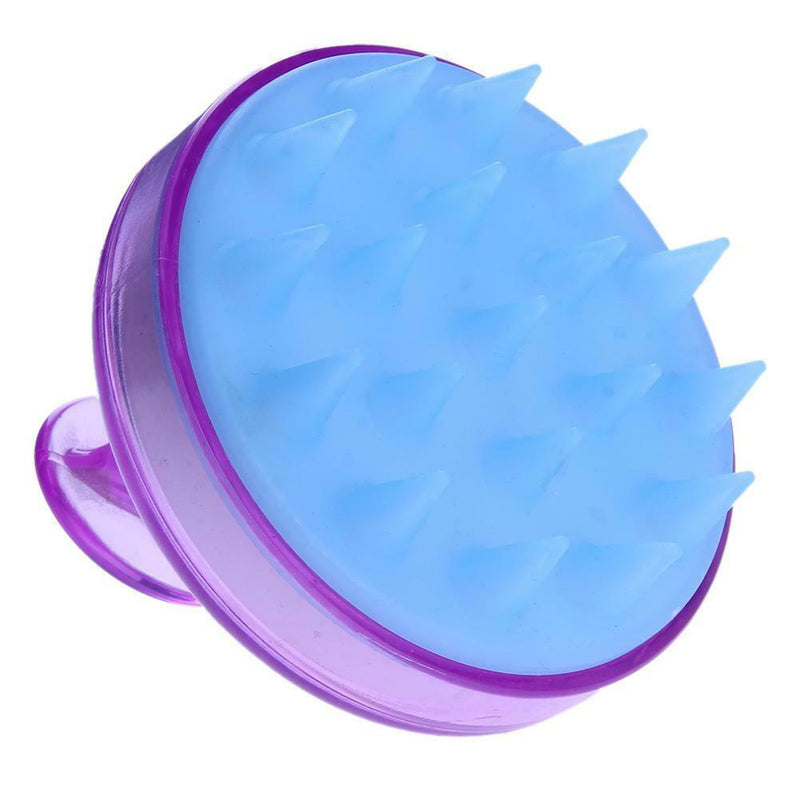 Silicone Head Shampoo Scalp Massage Brush Hair Scalp Washing Comb(Purple) A
