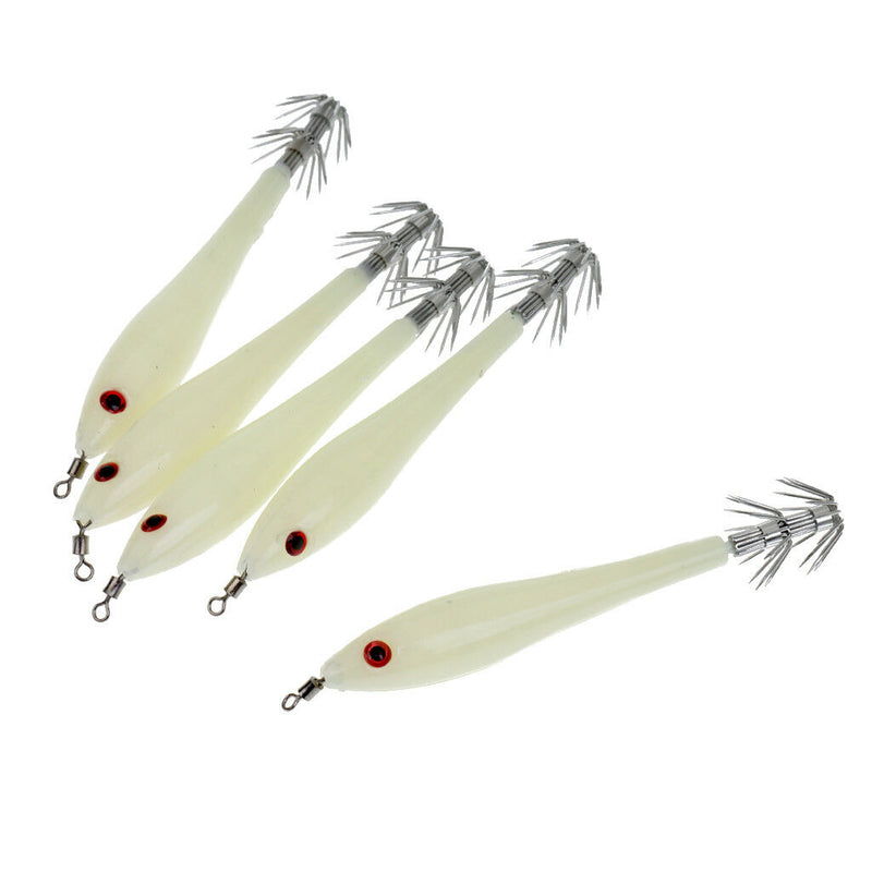 10x Noctilucent Squid Lure Hook Cuttlefish Saltwater Fishing Lure Hard Baits