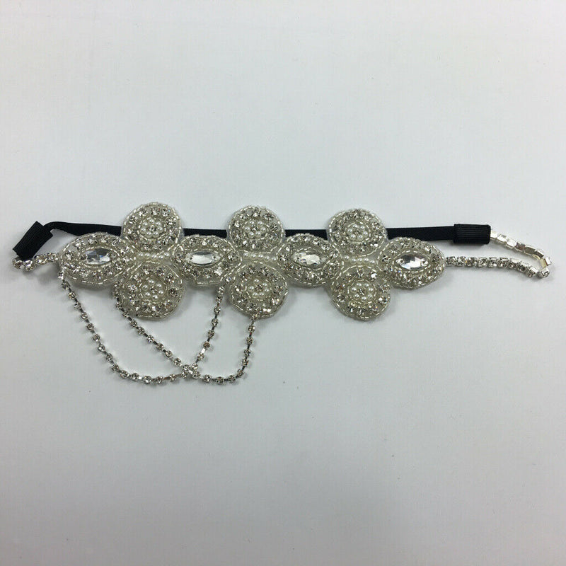 2x Tassel 20s Crystal Rhinestone Fascinator Headpiece Headband Bridal