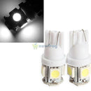 SN9F 2PCS T10 5050 5SMD LED White Light Car Side Wedge Tail Light Lamp Bright