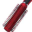 Red Black Plastic Anti-Slip Round Hair Brush Wave Hair Comb 9 inchLong R7X2