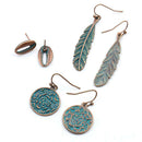 3 Pairs Retro Round Flower Leaf Hook Earrings Boho Ear Drop Women Jewelry