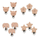 3 Pack Baby Pacifier Chain Clip Pacifier Clip Wooden Clips 42x48mm kitty