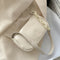 Soft PU Women Handbag Female Pure Chain Underarm Shoulder Tote Bag (White)