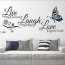 Live Laugh Love Vinyl Butterfly Wall Quote Stickers, Wall Decals, Wall Art 2020