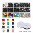 Set of 500 Pcs 4-8mm Black Natural Lava Stone 7 Colors Chakra Beads Loose B