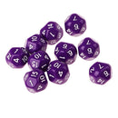 10pcs/Set For TRPG Game   D&D 16 Sided Acrylic Dice Purple