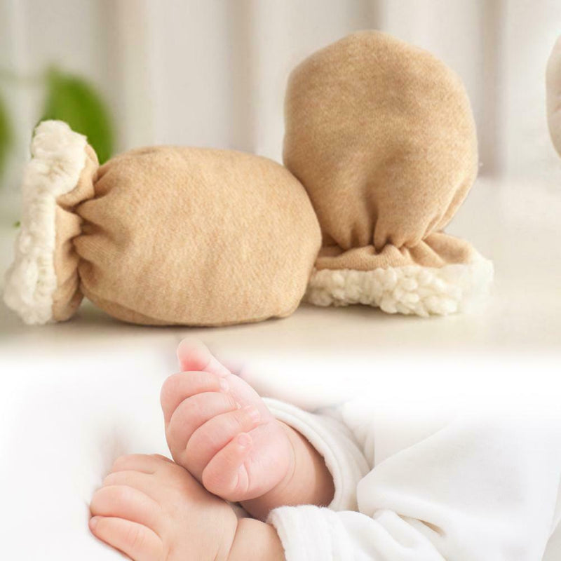 2pcs Winter Warm Newborn Gloves Baby Fleece Thicken Anti-Grab Hand Mittens