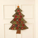 1pc Hanging Christmas Advent Calendar Countdown To Christmas Tree OrnamentsB Nw