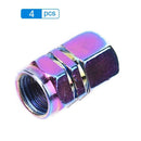 4pcs Colorful Hexagonal Aluminum Car Motorcycle Tire Valve Stem Caps Covers