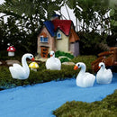 2PCs DIY Aquarium White Swan Figures Decor Fish Tank Ornaments Garden Statu Gw