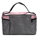 Women Stripe Bow monolayer cosmetic bag (Black)