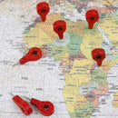 40 Pcs/Box Map Markers Wooden Drawing Photo Wall Studs Board Cork Pins Crea M1H7