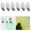 12X Oval Stainless Steel Self Adhesive Hooks Hanger Stick Home Wall Door Kitchen