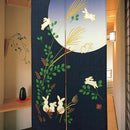 Japanese Doorway Curtain Noren Rabbit Under Moon For Home Decoration 85X150 N4N6