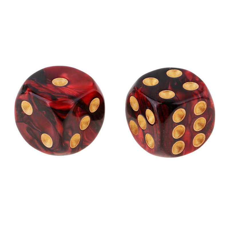 10pcs 16mm Opaque Six Sided Spot Dice Games D6 D&D RPG Red+Black