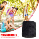 2pcs Medical Self-adhesive Bandage Non-woven Wrap Tape for Knee (Black)