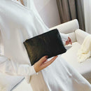 Retro Eco-Friendly Female Solid Color Clutch Women Tide Makeup Bags (Black) A