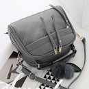 Pure Color Hair Ball Pendant Shoulder Handbags Women Crossbody Bags (Grey)