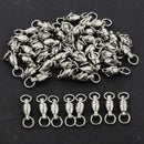 50Pcs Ball Bearing Swivels Fishing Snaps Hook Solid Ring Swivels 7