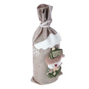 Cute Snowman Christmas Red Wine Bottle Cover Bag Table Dinner Decor (Beige)