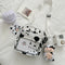Canvas Women Cow Print Clear Splicing Pendant Shoulder Crossbody Bags (2) A#S