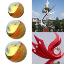 Pack of 3 Golden Stainless Steel Gazing Ball Seamless Mirror Balls Sphere Hollow