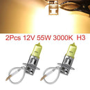 2XDC 12V 55W H3 Car Vehicle Fog Halogen Light Driving Bulb Yellow HOD Xenon