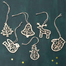 6pcs Christmas Wooden Slices Wood Crafts DIY Accessories Small Pendant for