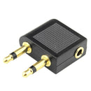 2pc Airplane Airline Headphone Adapter For Audio Jack 2 Plug Air Plane Con SHI