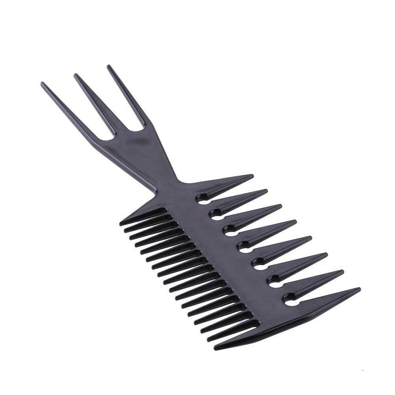Black Double-sided Teeth Comb Fishbone Hair Comb for Salon Hairdressing Kit