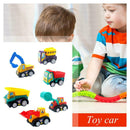 6pcs/Set Mini Cartoon Cars Models Pull Back Engineering Truck Toys Kid Gift
