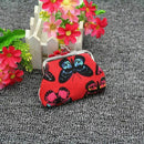 Women Butterfly Small Wallet Card Holder Coin Purse Clutch Bag Handbag (Red