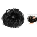 Women Black Hair Wave Scrunchie Bun Extensions Curly Ponytail Hairpiece