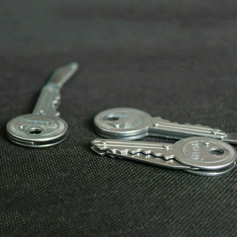 Creative Fold Key Shaped Folding Pocket Key Metal Self Tool Defense EDC TOP Y3T3