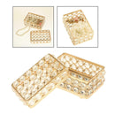 Luxury Crystal Jewelry Box Rhinestone Ring Storage Case Holder Mirror Bottom