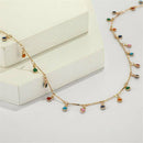 Boho Candy Color Mini Ball Pendant Choker Necklace Clavicle Chain Jewelry Gift*1