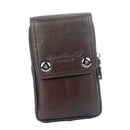 New Portable Soft Leather Belt Purse Bag With Zip Pockets and Phone Pocket for