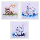 Set 3 Creative Art Oil Painting Canvas Picture Dog Cat Home Decor 40x40cm