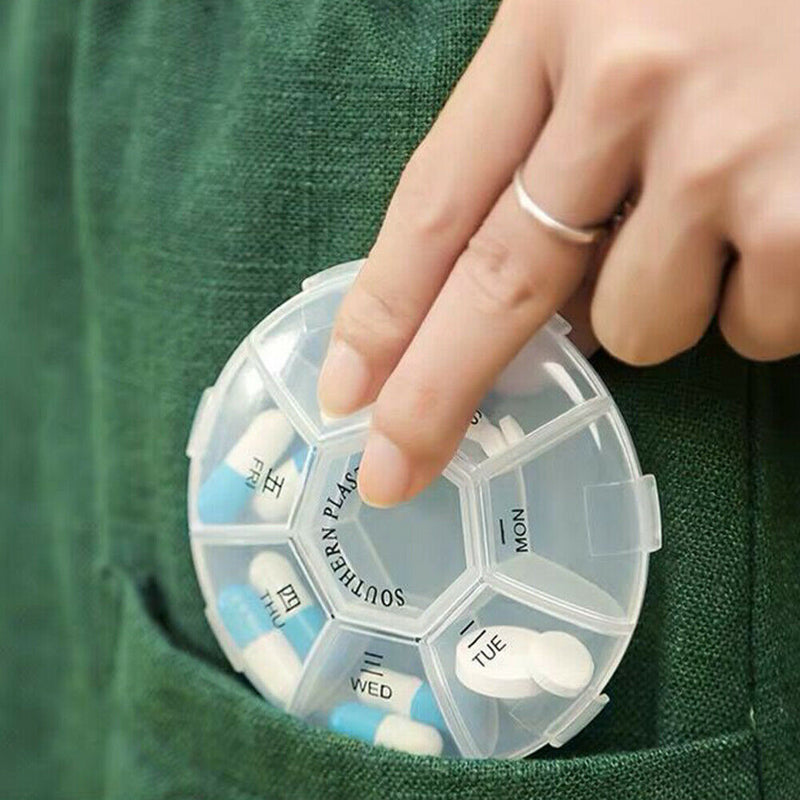 7 Grids 8.5cm Portable Weekly Pill Storage Box Case Container Medicine Organizer
