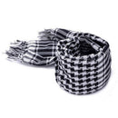 Unisex Scarf Cotton Lightweight Plaid Tassel Arab Desert Shemagh,Black X9Z8